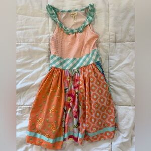 Matilda Jane Orange and Pink Floral Kids Dress